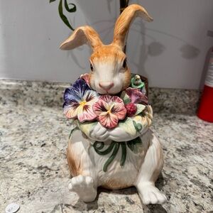 Fitz and Floyd Rabbit Halcyon Cookie Jar Easter Bunny Gorgeous